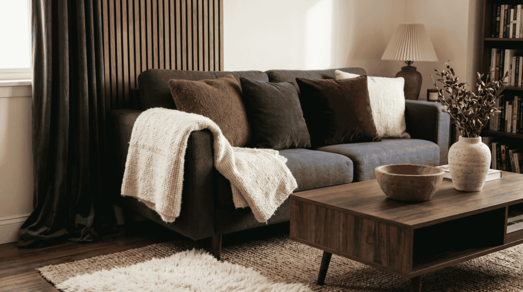 Header voor blog over warme texturen toevoegen voor een ultiem herfstinterieur.